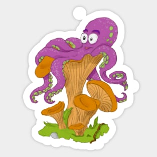 Octopus with chanterelle Sticker